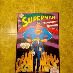 DC Comics WB Shield Vintage Style Superman Comic Print Wall Portrait